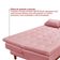 Sofá Cama Reclinável Santorini Veludo Confortável Base De Madeira Rosa 200