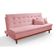 Sofá Cama Reclinável Santorini Veludo Confortável Base De Madeira Rosa 200