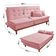 Sofá Cama Reclinável Santorini Veludo Confortável Base De Madeira Rosa 200