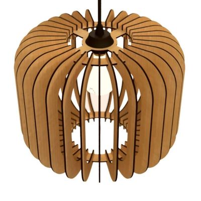 Luminária Teto Tipo Pendente Padua Mdf - Completa Mdf Cru