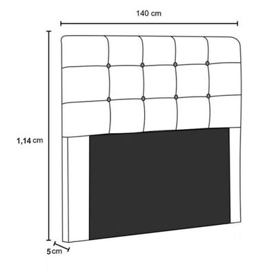 Cabeceira Estofada Cama Box Casal 140 Cm Helena Suede Marrom