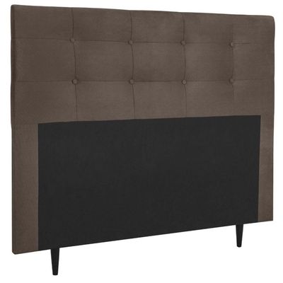 Cabeceira Estofada Cama Box Casal 140 Cm Helena Suede Marrom