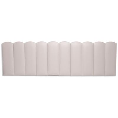 Cabeceira King Kit 10 Placas Modelo Nuvem - Courino Marfim / Off White