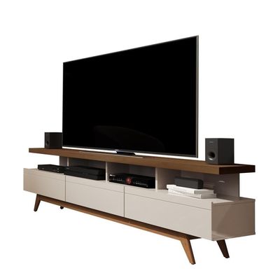 Rack Com Nichos Vivare Wood 1.8 Off White E Freijó Giga