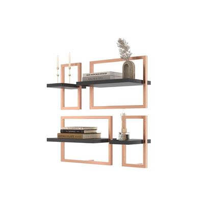 Lego C- 4 Prateleiras Paris Preto-cobre
