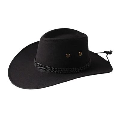 Chapéu Country Cowboy Australiano Camurça Qualidade Premium Cor:preto