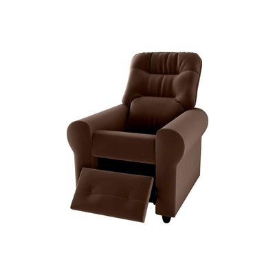 Poltrona Do Papai Reclinável Clio Matrix Veludo Marrom