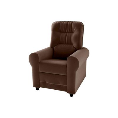 Poltrona Do Papai Reclinável Clio Matrix Veludo Marrom