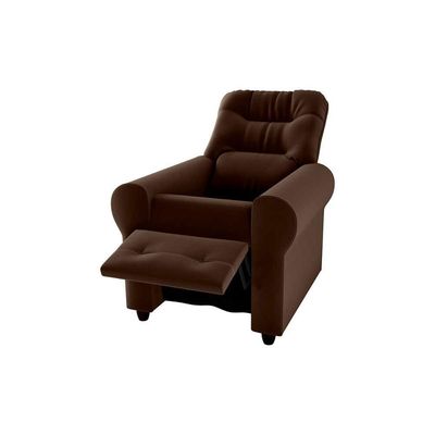 Poltrona Do Papai Reclinável Clio Matrix Veludo Marrom