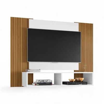 Painel Para Tvs 42 Navi Branco Ripado Bechara