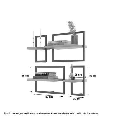 Conjunto 4 Prateleiras Industrial Branco - Pleno
