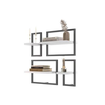 Conjunto 4 Prateleiras Industrial Branco - Pleno