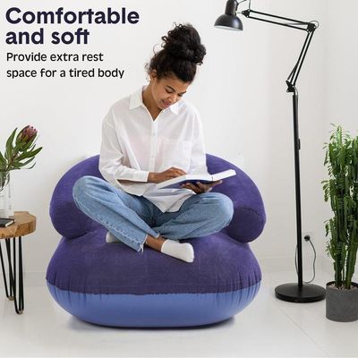 Sofa Poltrona Ultra Lounge Inflavel Cadeira Cama Colchao Portatil Quarto Sala Jardim Piscina Kit