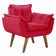 Poltrona Opalla 1 Lugar Base Palito Vermelho