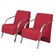 Kit 2 Poltronas Vênus 1 Lugar Pé Alumínio Vermelho