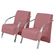 Kit 2 Poltronas Vênus 1 Lugar Braço Pé Alumínio Rosa.
