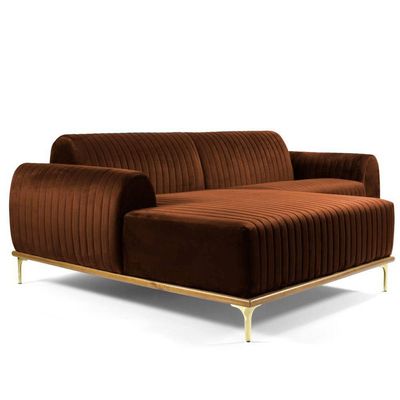 Sofá 3 Lugares Com Chaise Base De Madeira Euro 245 Cm Telha