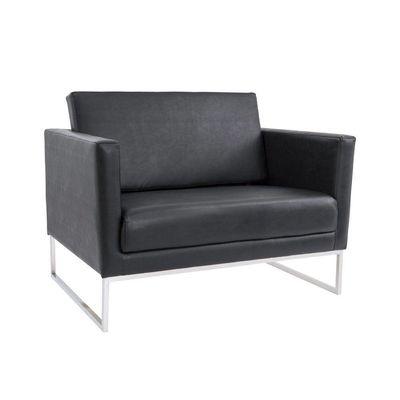 Poltrona Decorativa Julia 106cm Courotex Preto