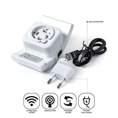 Ampliador De Rede Wi-fi 300mbps Repetidor De Sinal Bivolt