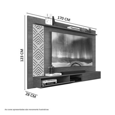 Painel Para Tvs Até 60 Pol Roma Nature E Off White Cambel