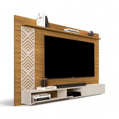 Painel Para Tvs Até 60 Pol Roma Nature E Off White Cambel