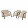 Conjunto Poltronas Vênus Braço Madeira Suede Bege