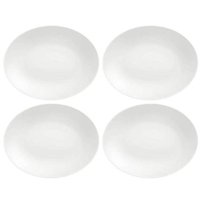 Kit 4 Travessas de Porcelana Oval Tramontina Servir Branco 40x29cm Sophia Restaurante
