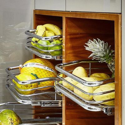 Gaveta Aço Inox Masutti Deslizante Corrediça Cozinha Fruteira Aramada Cozinha Multiuso