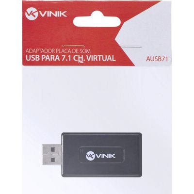Adaptador Placa De Som Usb 7.1 Canais Virtual Ausb71
