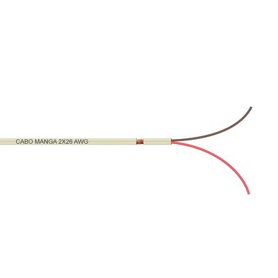 Cabo Manga 02X26 AWG - com Blindagem Bege - 1 Metro