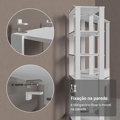 Guarda-roupa Closet Modulado 5 Prateleiras 59cm Valencia Madesa Branco