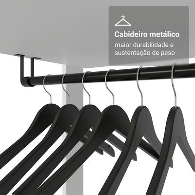 Guarda-roupa Closet Modulado 4 Gavetas 258 Cm Valencia Madesa 01 Branco