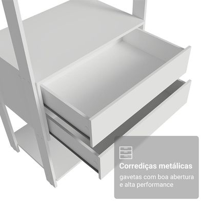 Guarda-roupa Closet Modulado 4 Gavetas 258 Cm Valencia Madesa 04 Branco