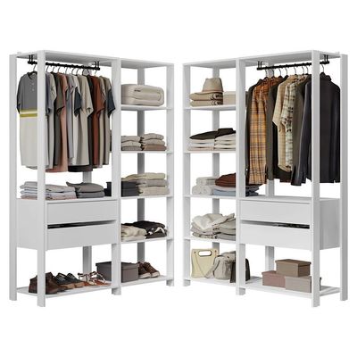 Guarda-roupa Closet Modulado 4 Gavetas 258 Cm Valencia Madesa 04 Branco