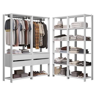 Guarda-roupa Closet Modulado 4 Gavetas 258 Cm Valencia Madesa 03 Branco