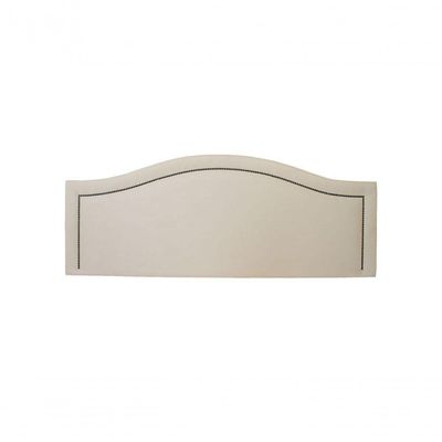 Cabeceira Queen Curva Luxo 160x60 Suede Off White - Tachas Fumê