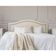 Cabeceira Queen Curva Luxo 160x60 Suede Off White - Tachas Fumê