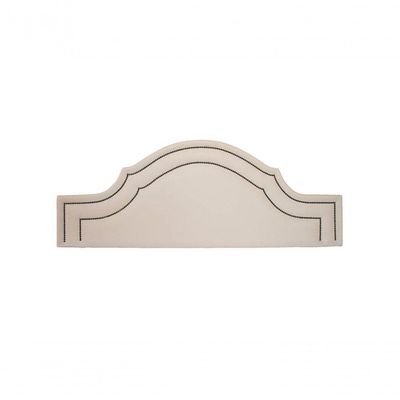 Cabeceira Queen Luxo 160x60 Courino Off White Tachas Fumê