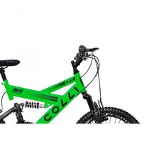 Bicicleta Gps Aro 20 Dupla Suspensão 21 Marchas Colli Verde