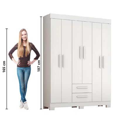Guarda Roupas Casal 6 Portas 2 Gavetas Libano  Flex Notável