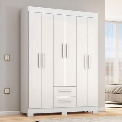 Guarda Roupas Casal 6 Portas 2 Gavetas Libano  Flex Notável