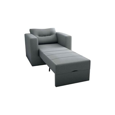 Sofa Cama Poltrona 1 Lugar Solteiro 0,90 Larg Marissol Matrix Suede Cinza