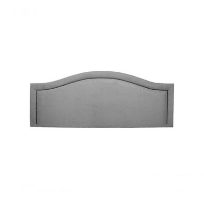 Cabeceira Casal Curva Luxo 140x60 Suede Cinza - Tachas Fumê