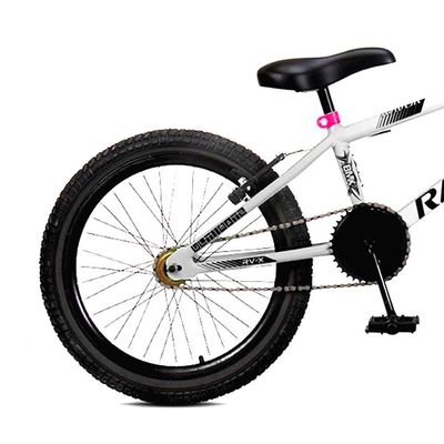 Bicicleta Bmx Cross Aro 20 Rv-x Aro Aero Freio V-Brake Ravok Branco E Rosa