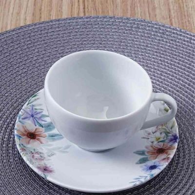 Jogo 12 Xícaras de Café com Pires Porcelana 100ml Tramontina Floratta Restaurante Padaria