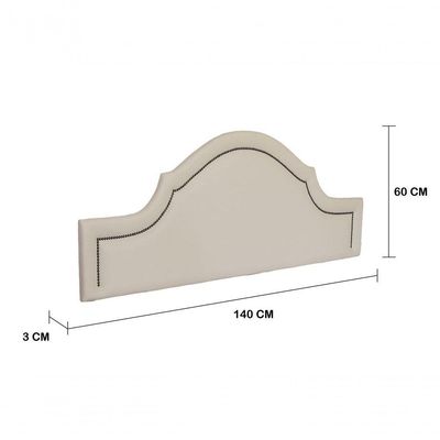 Cabeceira Casal Luxo 140X60 Off White Tachas Fumê