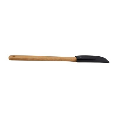 Espátula Reta Silicone e Bamboo Preto