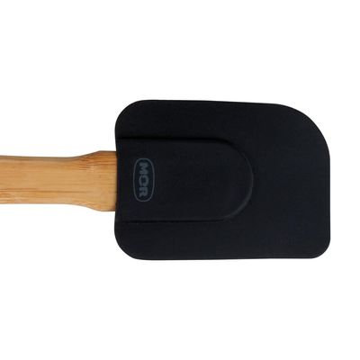 Espátula Reta Silicone e Bamboo Preto