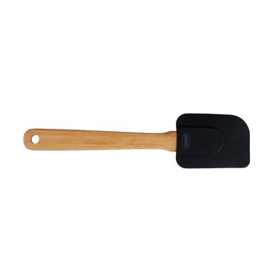 Espátula Reta Silicone e Bamboo Preto