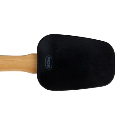 Espátula Oval Silicone e Bamboo Preto
